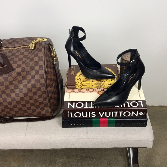 Yves Saint Laurent Shoes - ❗️Price firm! YSL Black Leather Ankle Strap Heels